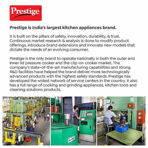 Prestige 5L Popular Svachh Spillage Control Stainless Steel Pressure Cooker, 5 Litres