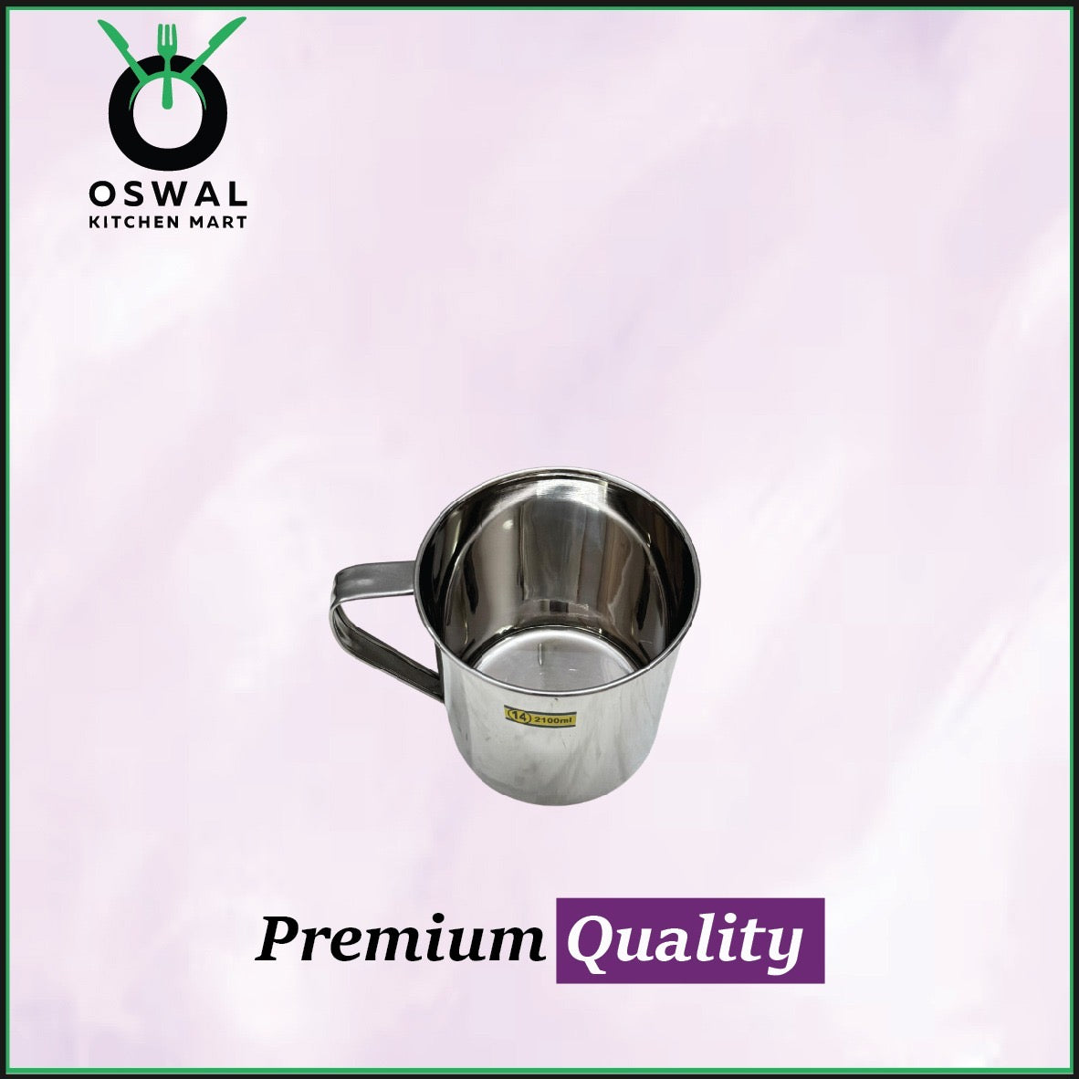 Stainless Steel Mug 2100ML |Stainless Steel Coffee Mug | Steel Cup with Handle | Steel Cups for Tea for Home, Travel, Outdoor | Tea, Coffee & Milk Mug | Rust-Proof Camping & Hiking Mug (Pack Of 1)