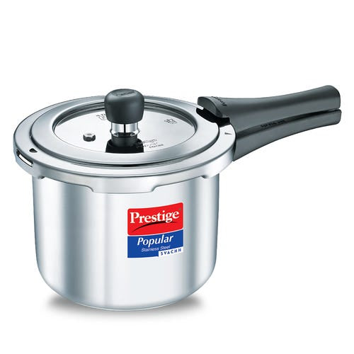 Prestige 3 L Popular Svachh Spillage Control Stainless Steel Pressure Cooker, 3 Litres