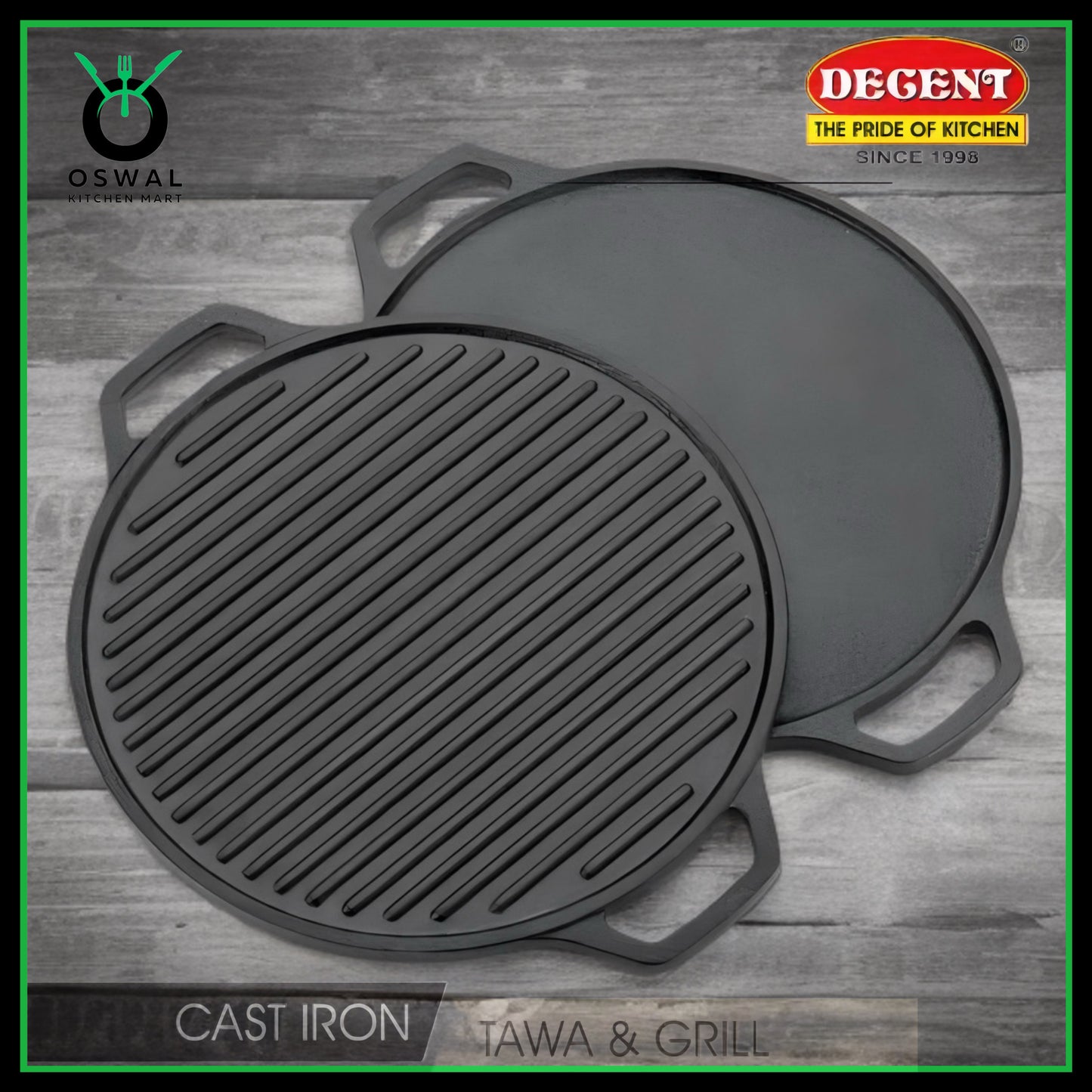 Cast Iron 2 In 1 Tawa & Grill
