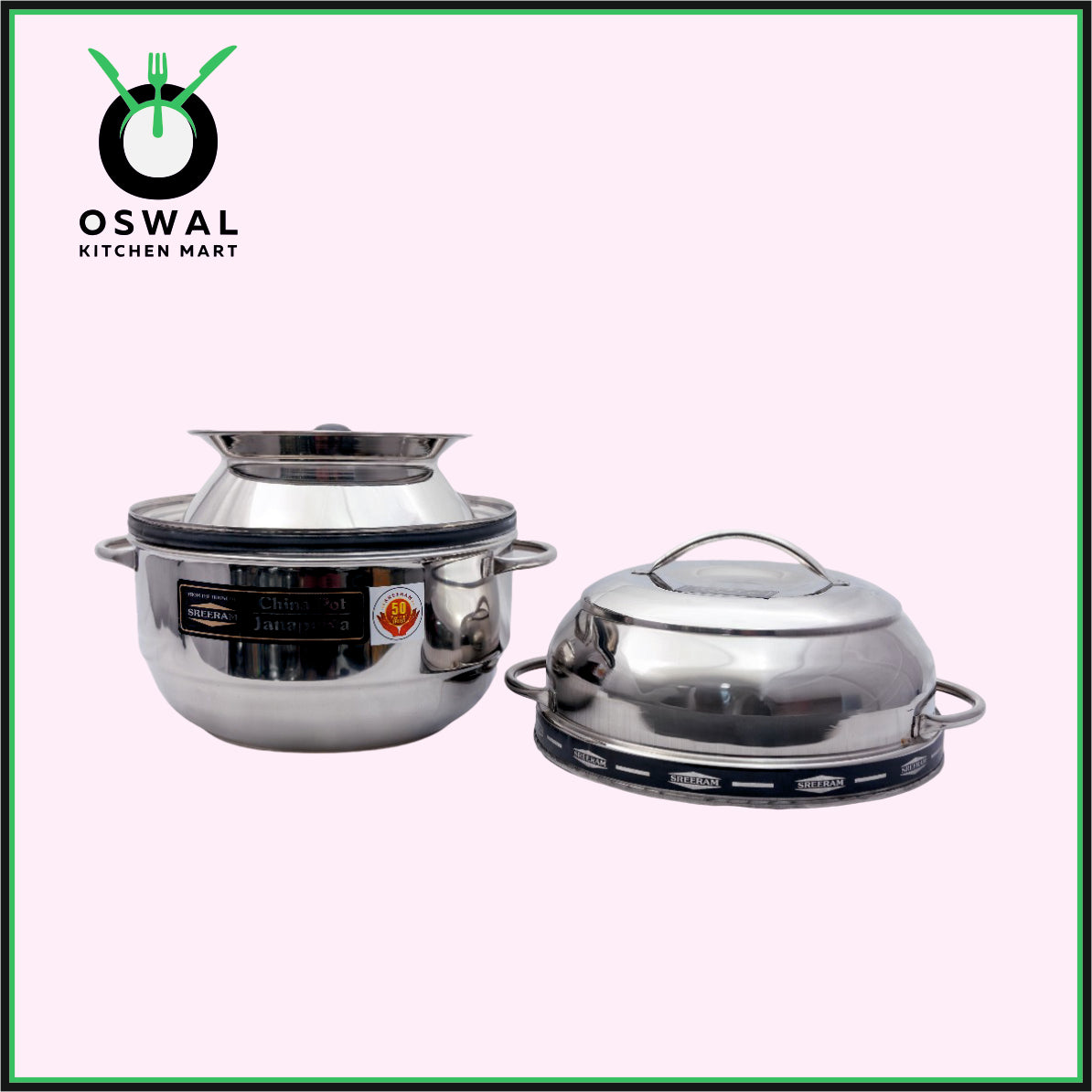 Sreeram Janapriya Stainless Steel Thermal Rice Cooker – 2 Kilogram (8 Paav) Double Layer Stainless Steel Thermal Cooker| Stainless Steel Steam Pot