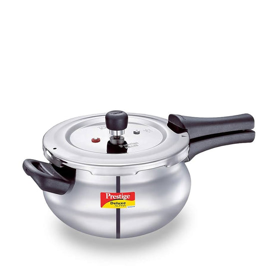 Prestige Svachh 4 L Deluxe Alpha Handi Pressure Cooker, With Deep Lid For Spillage Control, Stainless Steel,Outer Lid