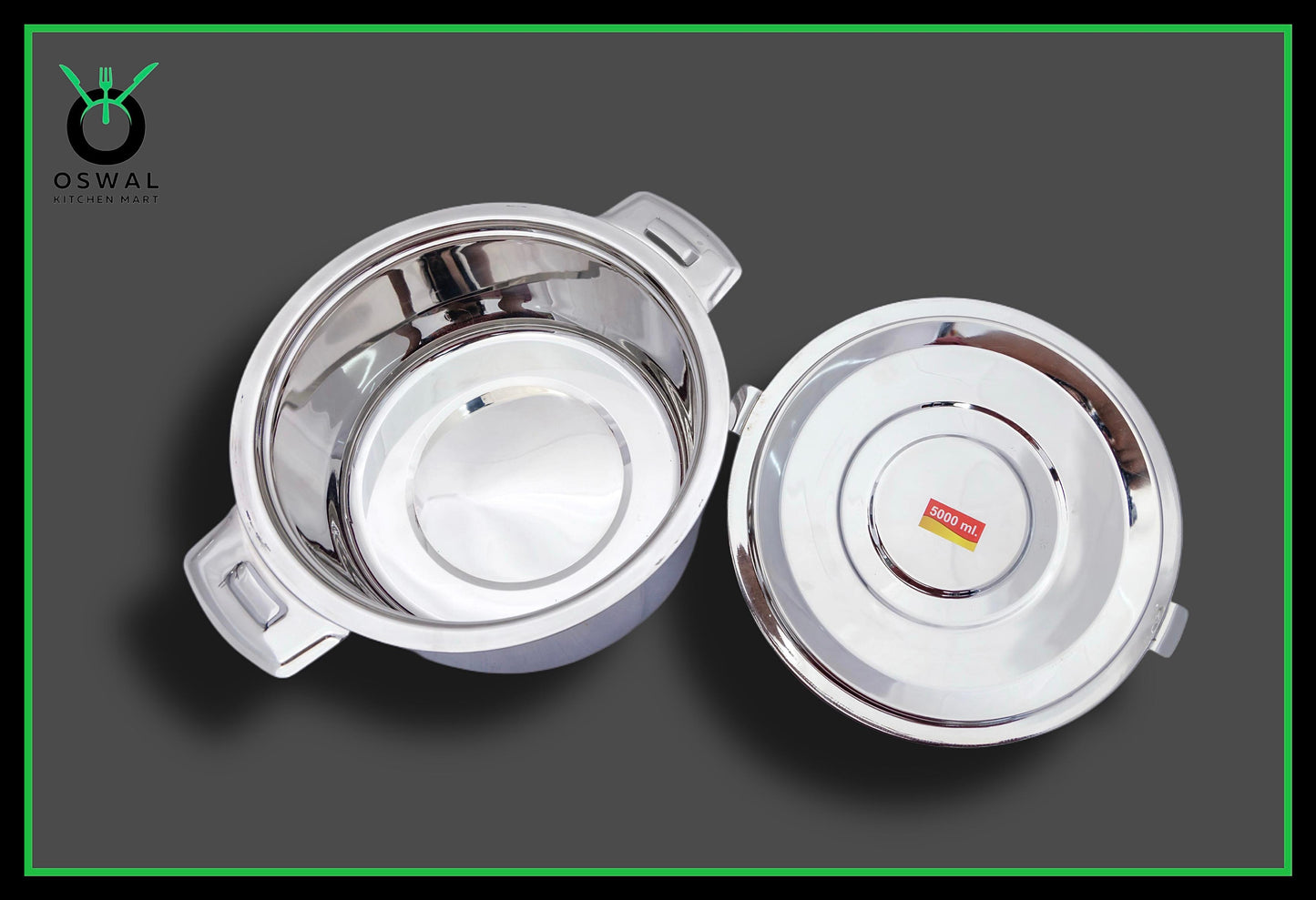 Anchor 5000 ml (5 Litre) Stainless Steel Hot Box | Extra Large Double Wall Insulated Food Container | Leak-Proof & Keeps Food Hot for Hours