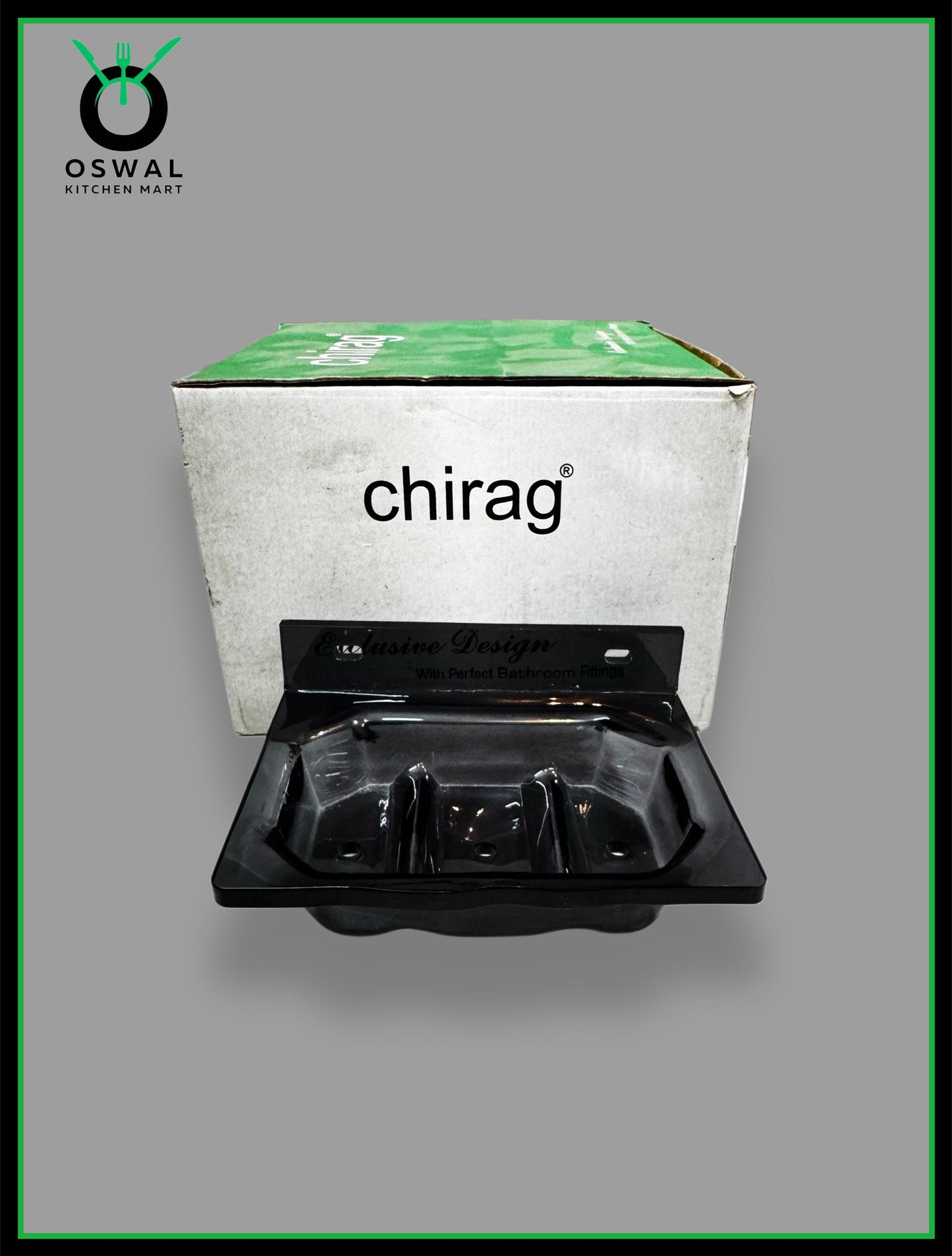 Chirag Wall Mounted Black Acrylic Soap Holder – Premium Compact Soap Stand for Bathroom & Kitchen (Pack of 1)