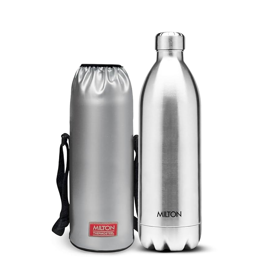 Milton Duo DLX 1500 Ml Thermosteel Water Bottle 1.5 Litre, 24 Hr Hot and Cold I Leak Proof Lid, ISI Certified I Vacuum Insulated I for Office, Gym, School