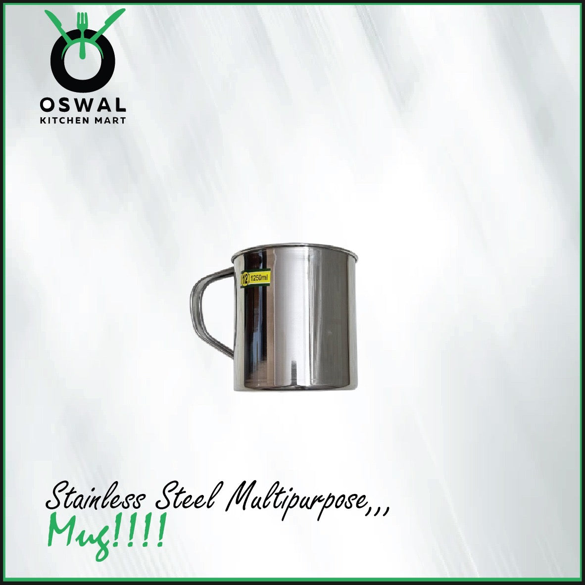 Stainless Steel Mug 1250ML |Stainless Steel Coffee Mug | Steel Cup with Handle | Steel Cups for Tea for Home, Travel, Outdoor | Tea, Coffee & Milk Mug | Rust-Proof Camping & Hiking Mug (Pack Of 1)