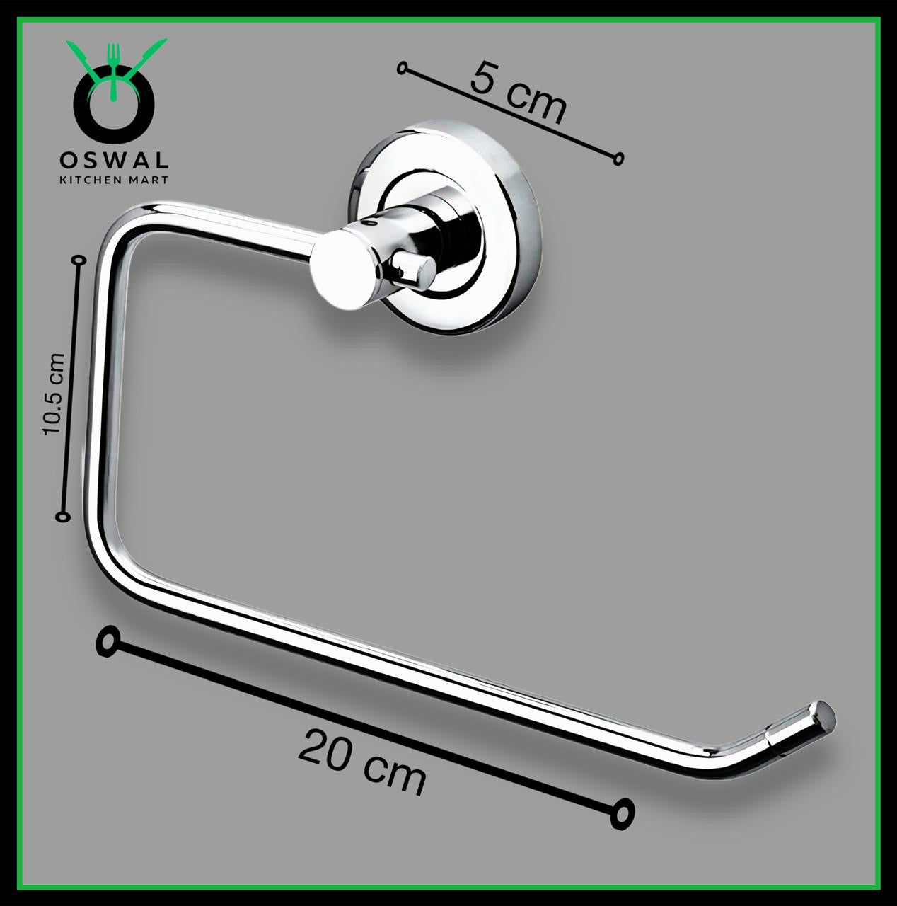 Stainless Steel Towel Ring Holder for Bathroom | Wall Mounted Napkin & Hand Towel Hanger (Pack of 1)
