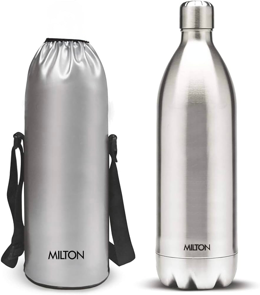 Milton Duo DLX 1800 Ml Thermosteel Water Bottle 1.8 Litre, 24 Hr Hot and Cold I Leak Proof Lid, ISI Certified I Vacuum Insulated I for Office, Gym, School