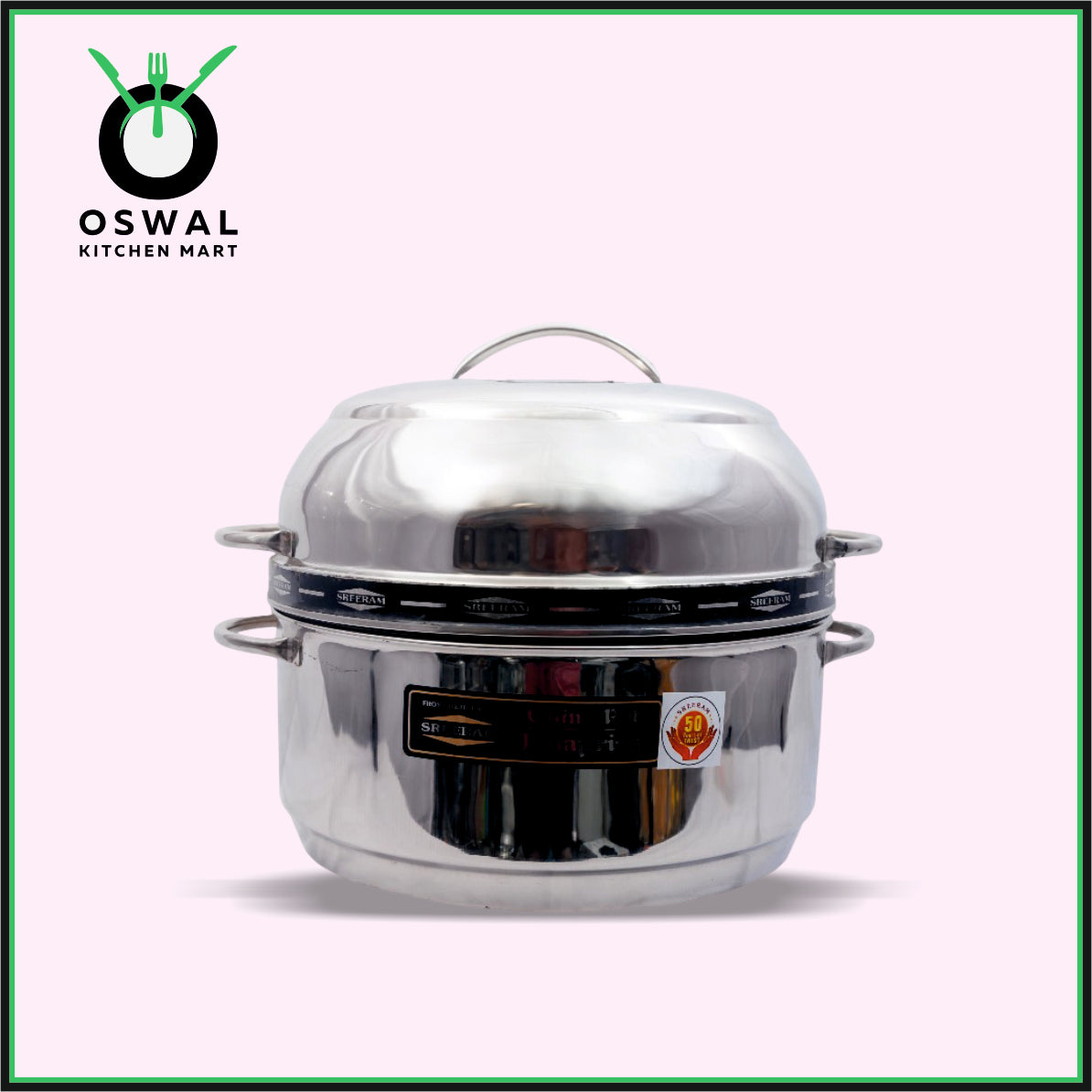 Sreeram Janapriya Stainless Steel Thermal Rice Cooker – 2 Kilogram (8 Paav) Double Layer Stainless Steel Thermal Cooker| Stainless Steel Steam Pot