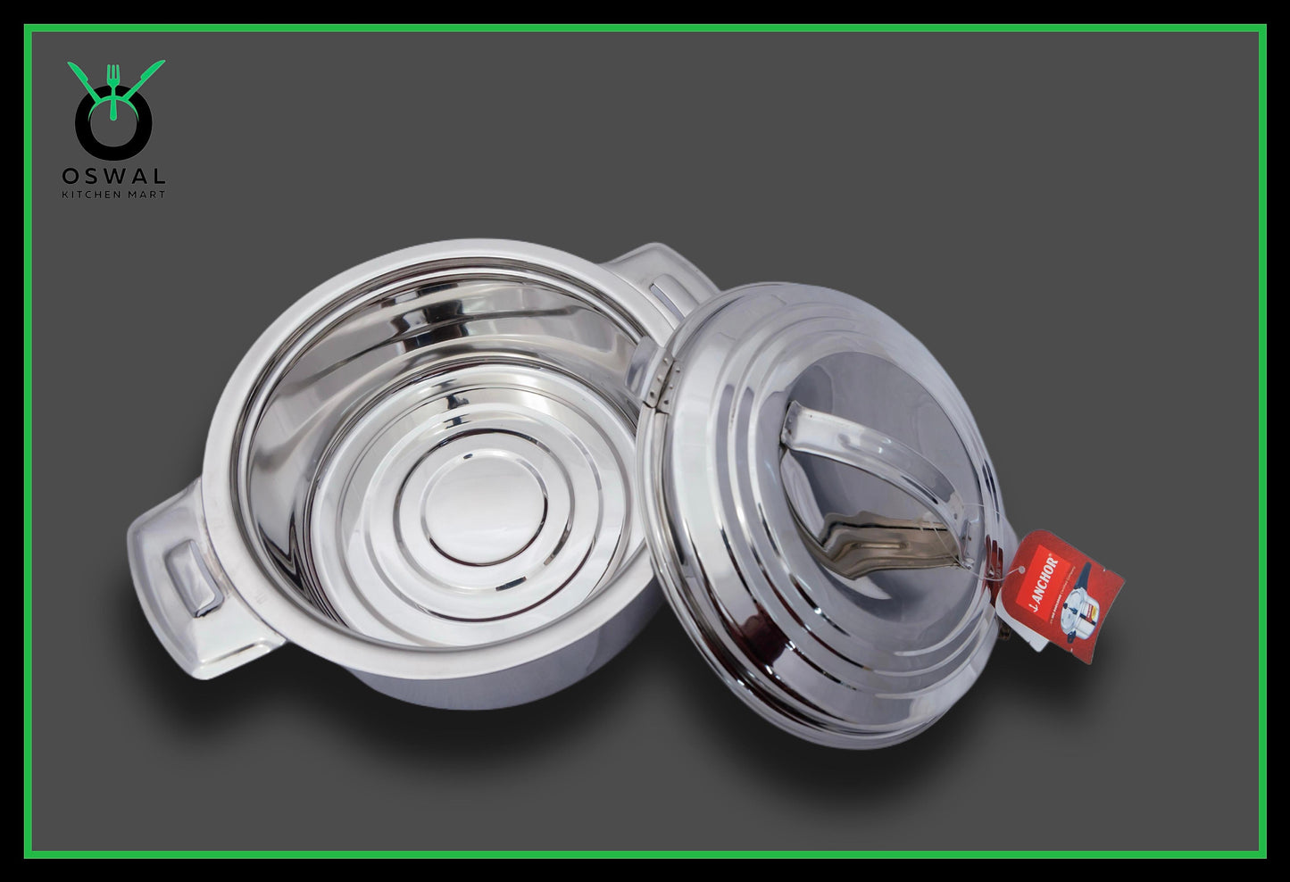 Anchor 2500 ml (2.5 Litre) Stainless Steel Hot Box | Extra Large Double Wall Insulated Container | Strong, Leak-Proof & Durable | Keeps Food Hot for Hours