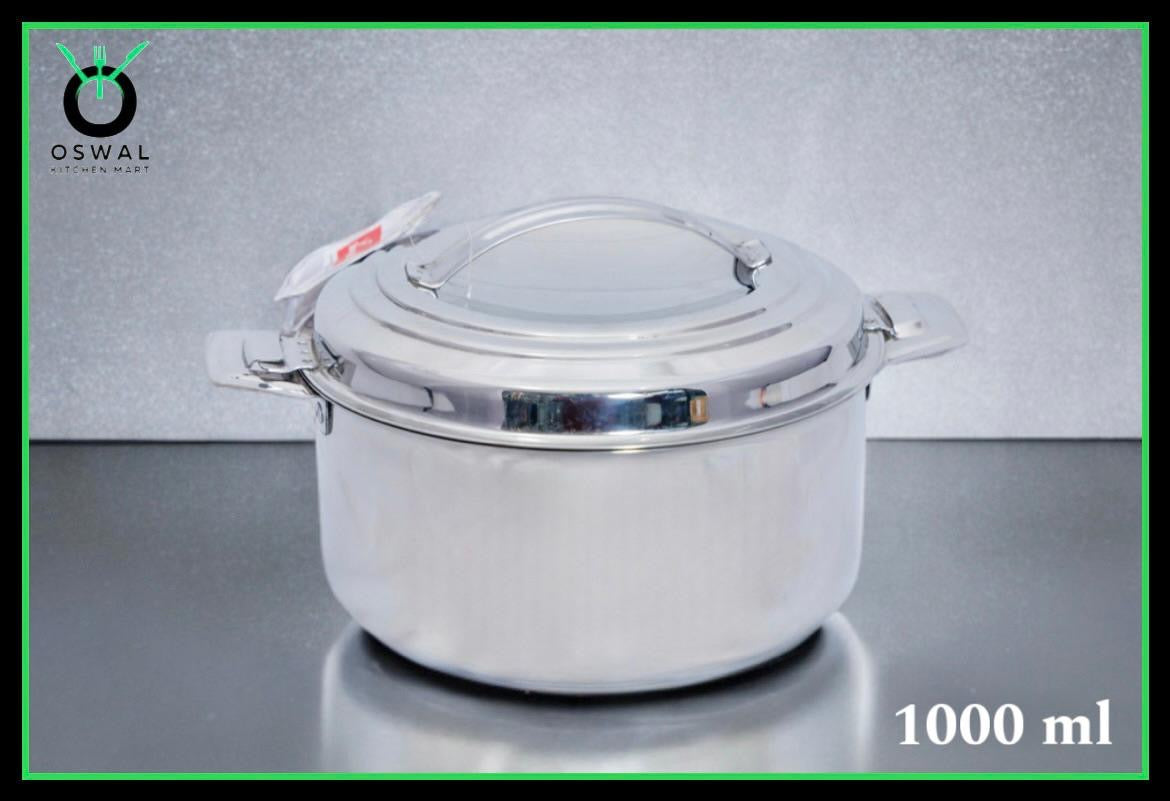 Anchor 1000 ml Stainless Steel Hot Box | Double Wall Insulated | Keeps Food Hot for Hours | Strong, Durable & Leak-Proof
