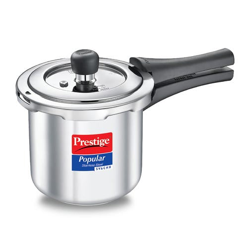 Prestige 2L Popular Svachh Stainless Steel Outer Lid Pressure Cooker , 2 Litres