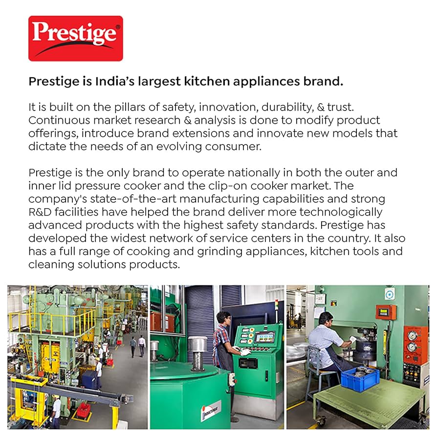 Prestige 5 Litre Svachh Tri-Ply handi pressure cooker(outer lid)|Deep Lid for spillage control|5 years warranty