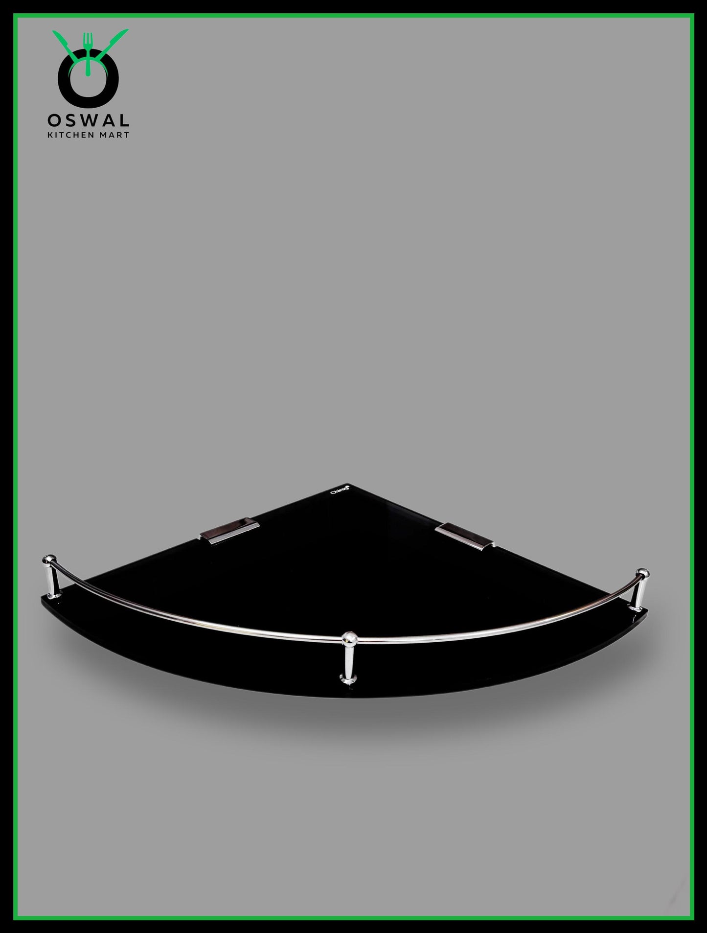 Chirag 12x12 Inch Black Acrylic Corner Shelf – Bathroom Shelf & Accessories (Pack of 1)
