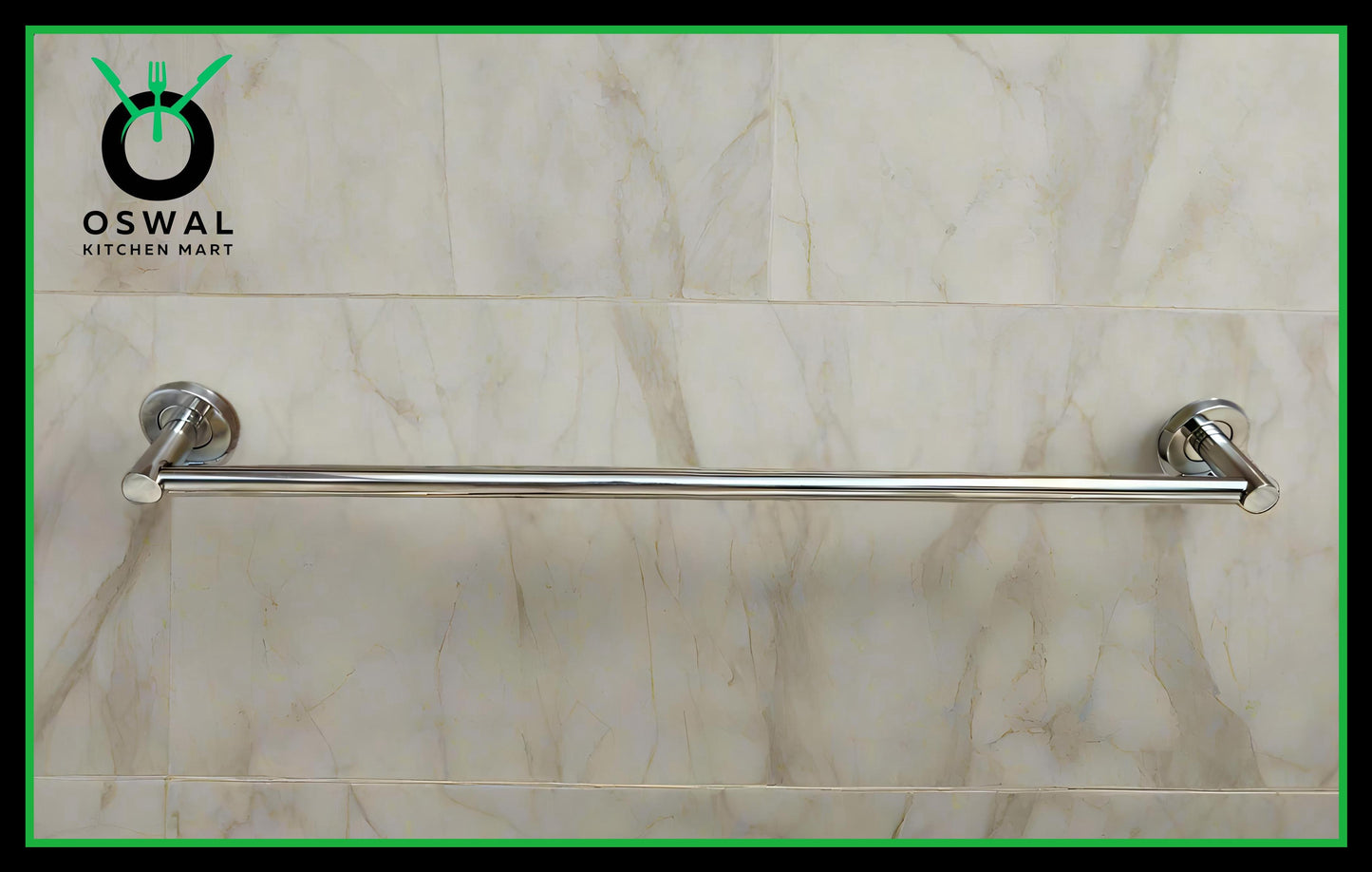 Stainless Steel 24-Inch Towel Rod | Wall Mounted Bathroom Towel Holder | Rust-Free & Durable (Pack of 1)