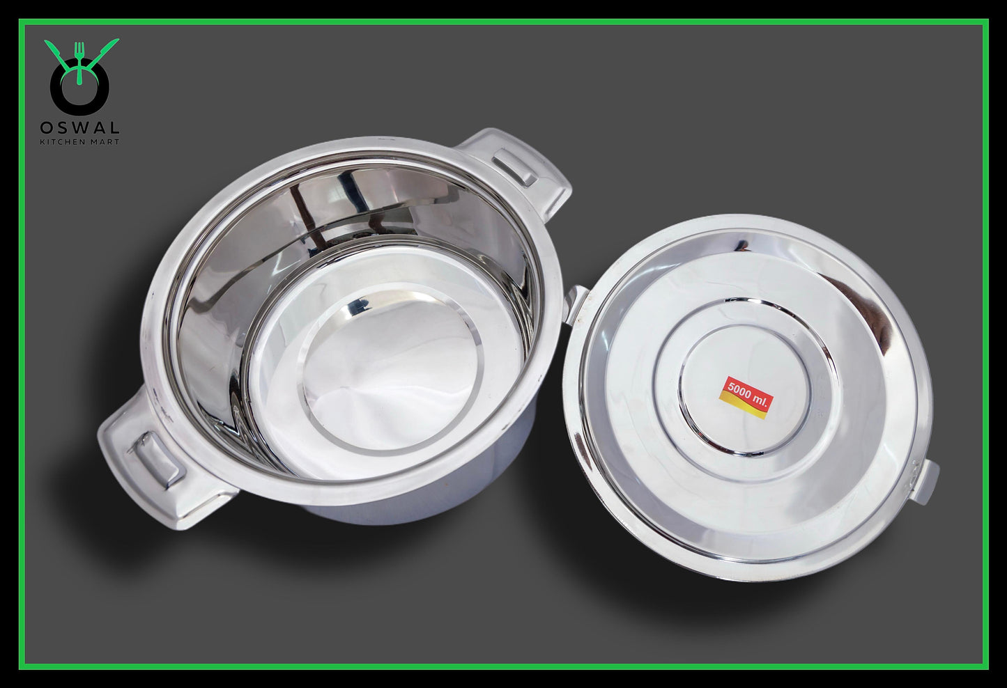 Anchor 5000 ml (5 Litre) Stainless Steel Hot Box | Extra Large Double Wall Insulated Food Container | Leak-Proof & Keeps Food Hot for Hours