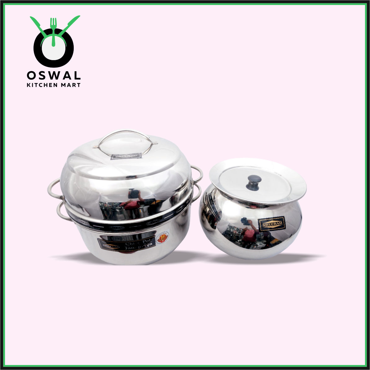 Sreeram Janapriya Stainless Steel Thermal Rice Cooker – 2 Kilogram (8 Paav) Double Layer Stainless Steel Thermal Cooker| Stainless Steel Steam Pot