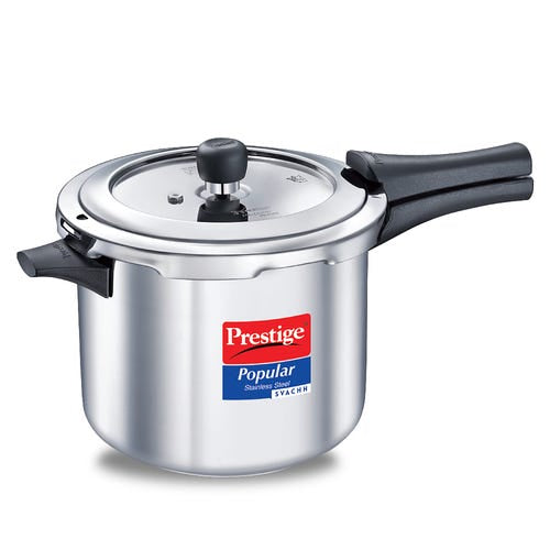 Prestige 5L Popular Svachh Spillage Control Stainless Steel Pressure Cooker, 5 Litres