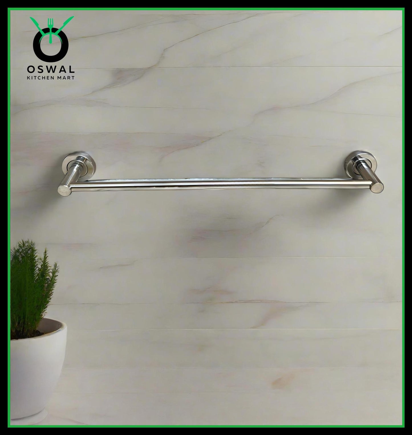 Stainless Steel 18-Inch Towel Rod | Wall Mounted Bathroom Towel Holder | Rust-Free & Durable (Pack of 1)