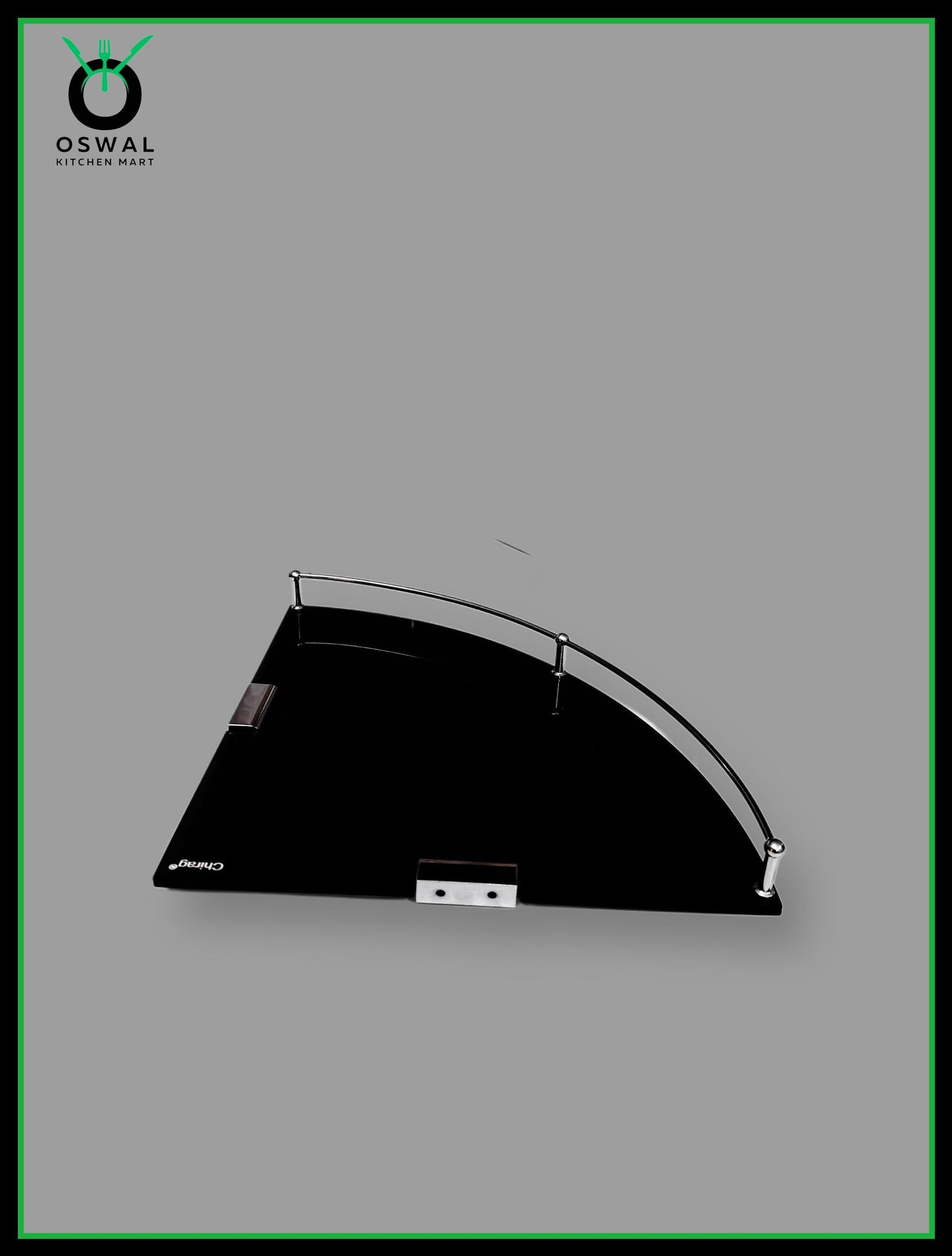 Chirag 12x12 Inch Black Acrylic Corner Shelf – Bathroom Shelf & Accessories (Pack of 1)