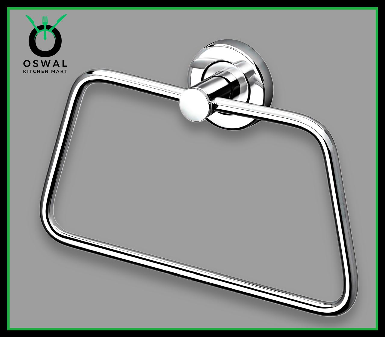 Stainless Steel Triangle Towel Ring for Bathroom | Wall Mounted Napkin & Hand Towel Holder – Stylish Sloped Design | Pack of 1