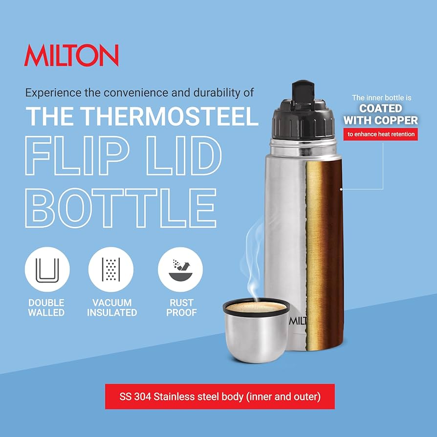 Milton Flip Lid 350ML Thermosteel 24 Hours Hot And Cold Flask