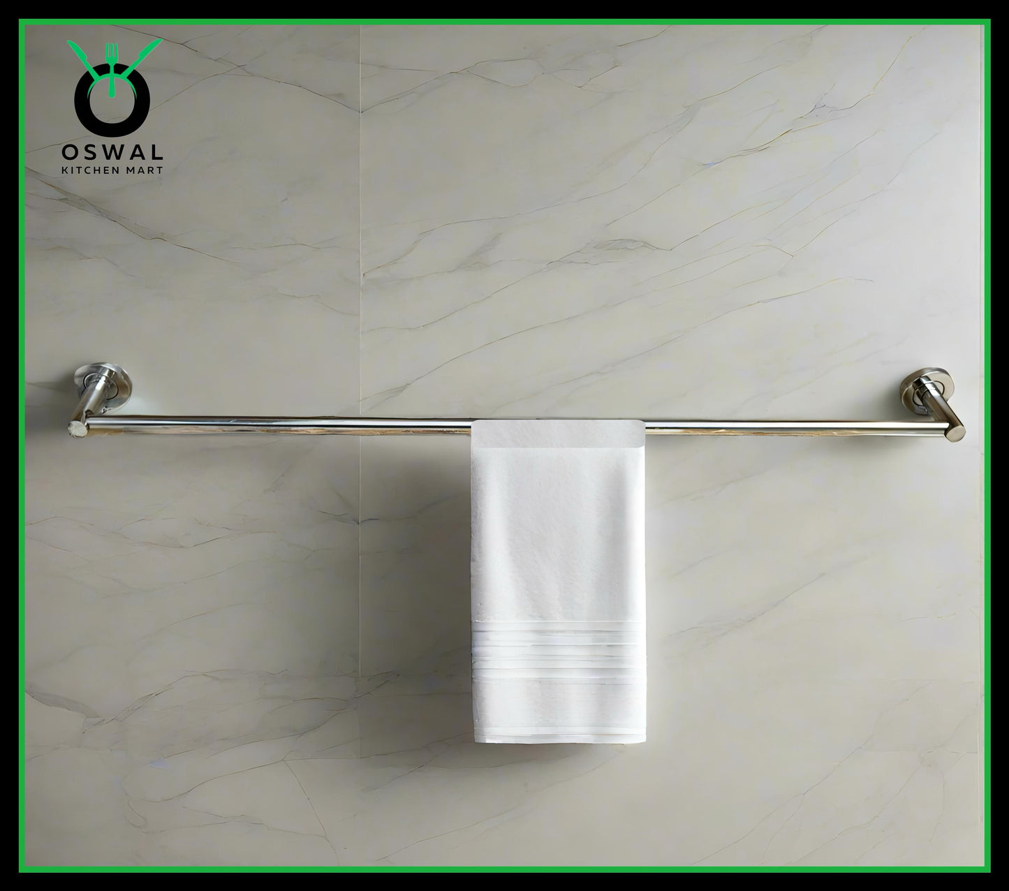 Stainless Steel 30-Inch Towel Rod | Wall Mounted Bathroom Towel Holder | Rust-Free & Durable (Pack of 1)