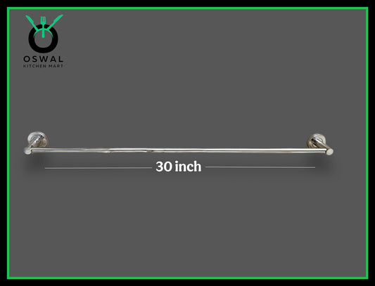 Stainless Steel 30-Inch Towel Rod | Wall Mounted Bathroom Towel Holder | Rust-Free & Durable (Pack of 1)