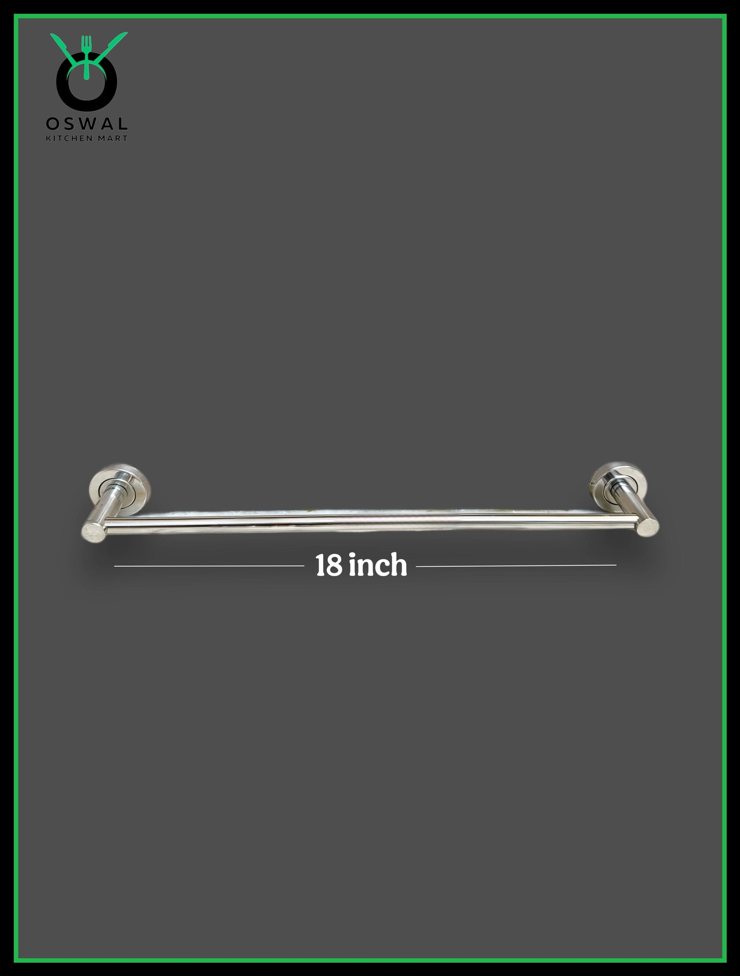 Stainless Steel 18-Inch Towel Rod | Wall Mounted Bathroom Towel Holder | Rust-Free & Durable (Pack of 1)