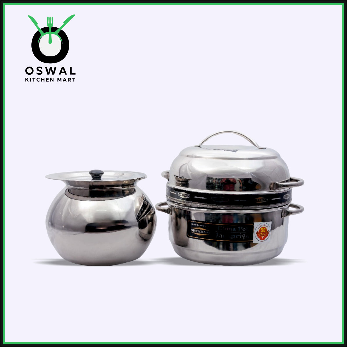 Sreeram Janapriya Stainless Steel Thermal Rice Cooker – 1.5 Kilogram (6 Paav) Double Layer Stainless Steel Thermal Cooker| Stainless Steel Steam Pot