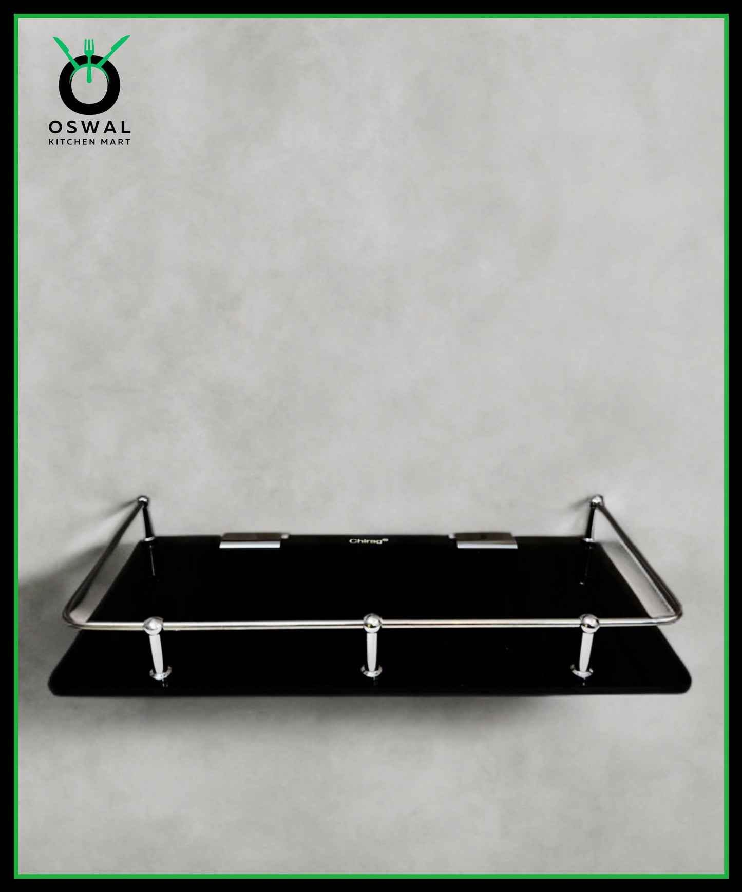Chirag Black Acrylic Wall Shelf 12x6 inch – Bathroom & Kitchen Rack (Pack of 1)