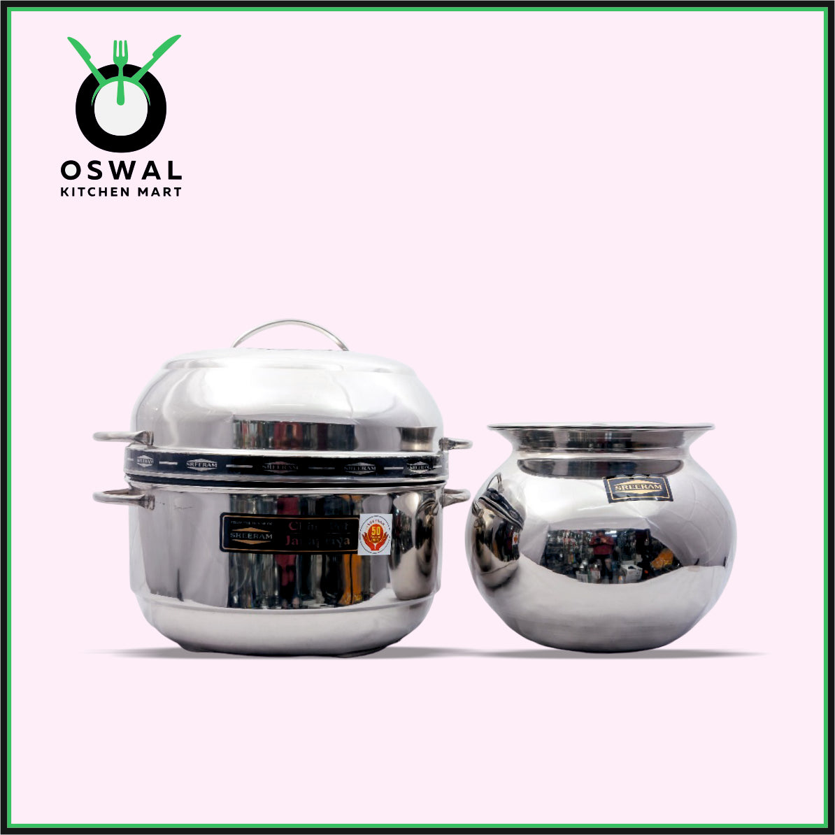 Sreeram Janapriya Stainless Steel Thermal Rice Cooker – 2 Kilogram (8 Paav) Double Layer Stainless Steel Thermal Cooker| Stainless Steel Steam Pot
