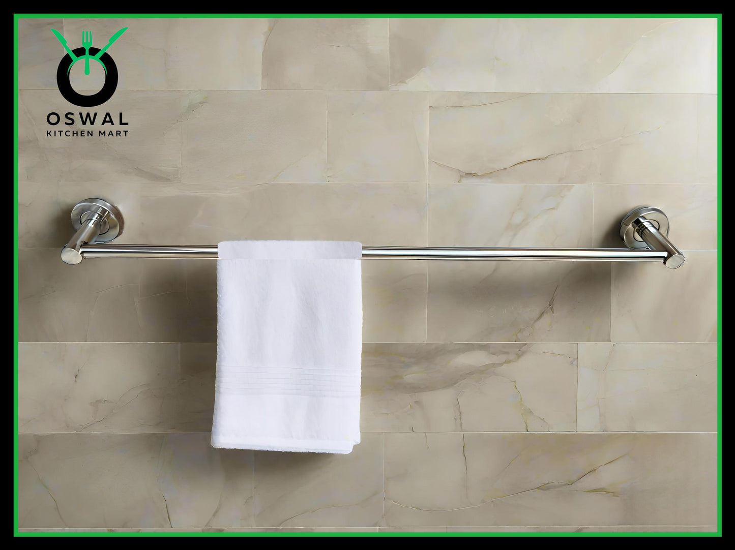 Stainless Steel 24-Inch Towel Rod | Wall Mounted Bathroom Towel Holder | Rust-Free & Durable (Pack of 1)