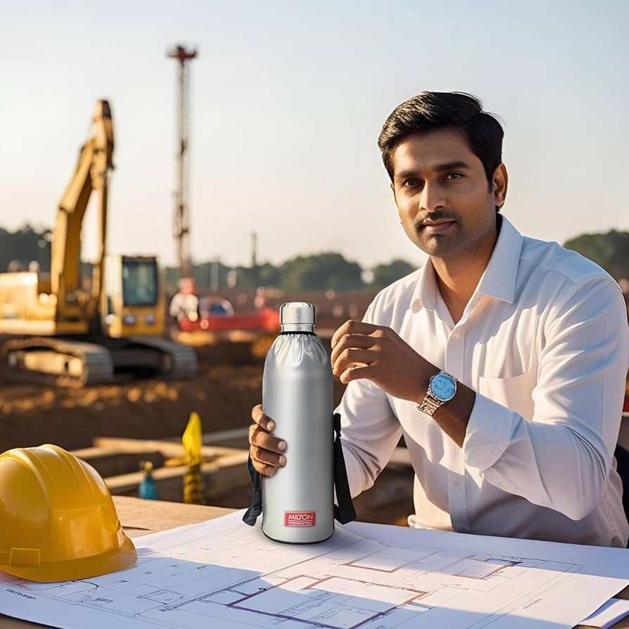 Milton Duo DLX 1500 Ml Thermosteel Water Bottle 1.5 Litre, 24 Hr Hot and Cold I Leak Proof Lid, ISI Certified I Vacuum Insulated I for Office, Gym, School
