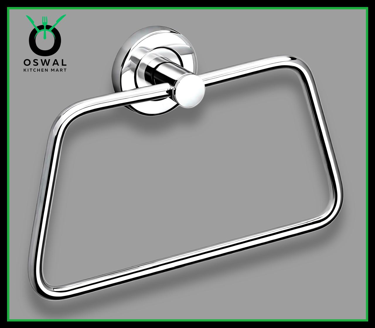Stainless Steel Triangle Towel Ring for Bathroom | Wall Mounted Napkin & Hand Towel Holder – Stylish Sloped Design | Pack of 1