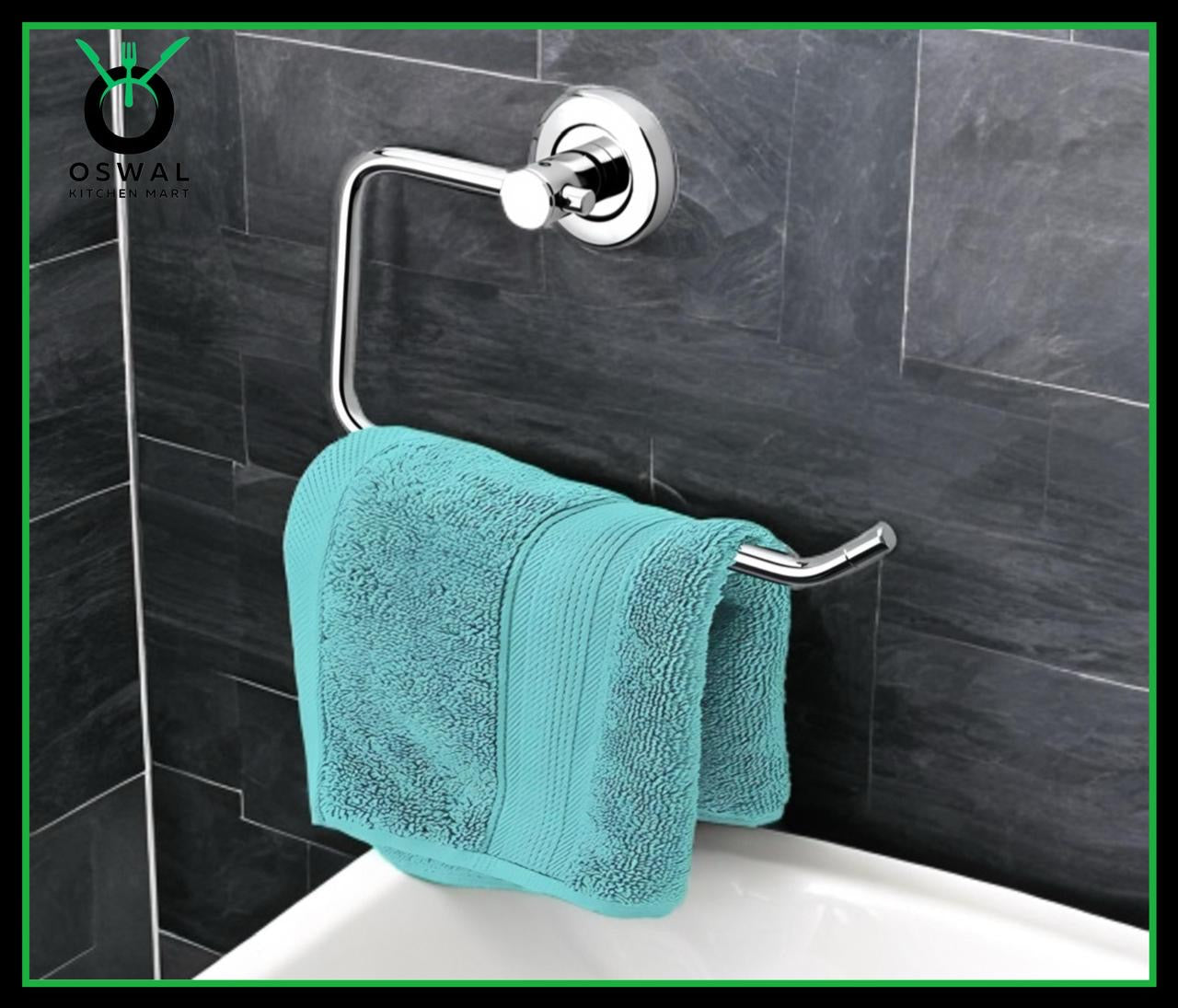 Stainless Steel Towel Ring Holder for Bathroom | Wall Mounted Napkin & Hand Towel Hanger (Pack of 1)