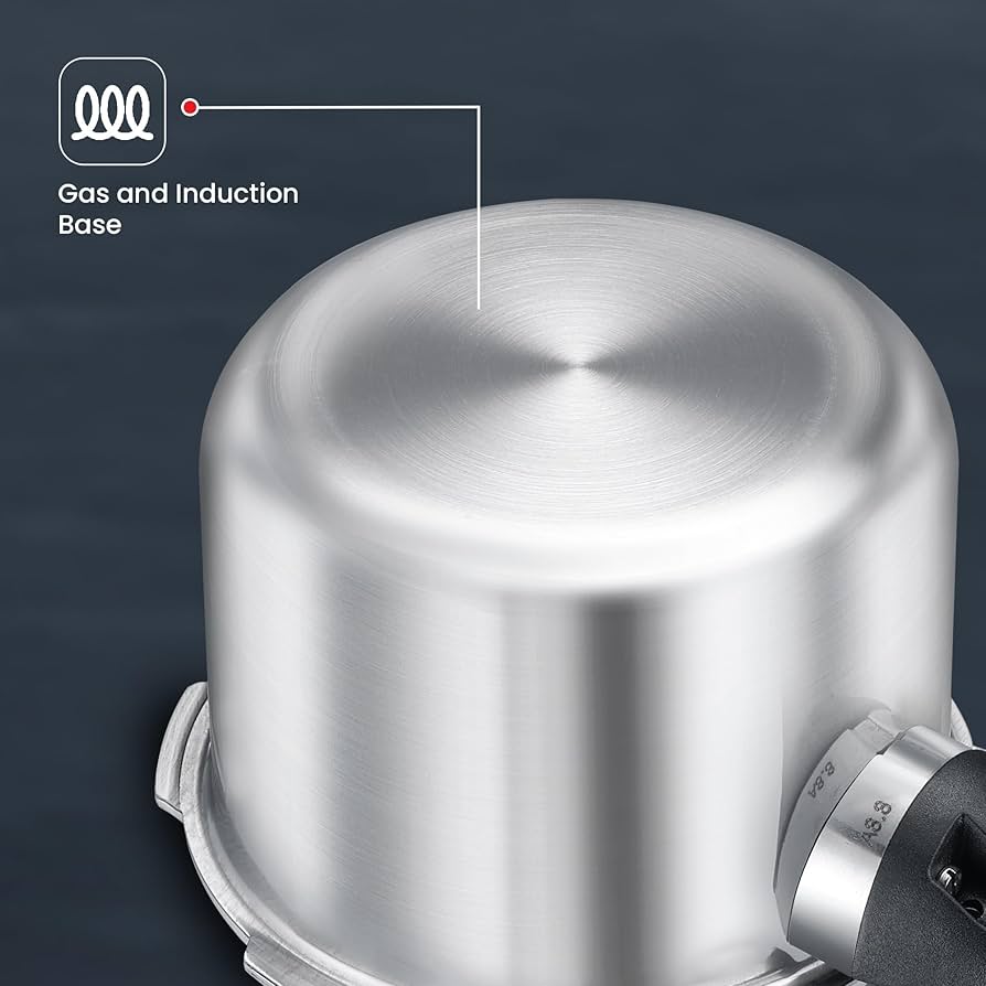 Prestige Svachh Triply Outer Lid Pressure Cooker with Unique Deep Lid for Spillage Control, 1.5 Litre, 304 Stainless Steel Inner Surface, Thick Gauge ,1.5 Litre