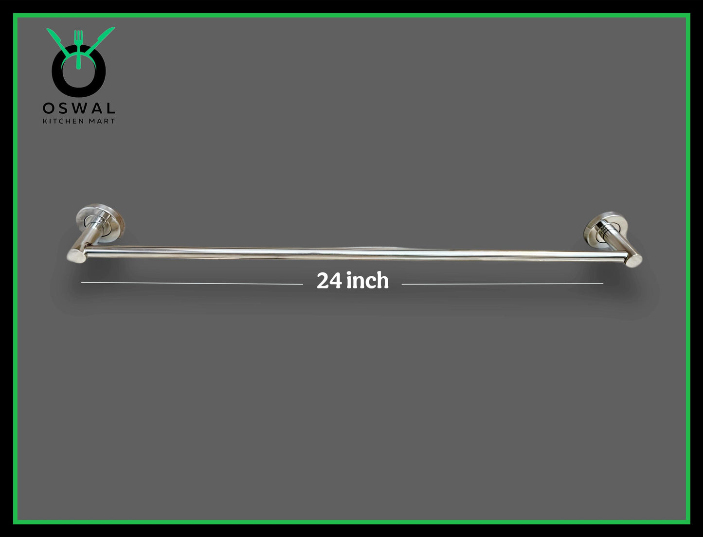 Stainless Steel 24-Inch Towel Rod | Wall Mounted Bathroom Towel Holder | Rust-Free & Durable (Pack of 1)