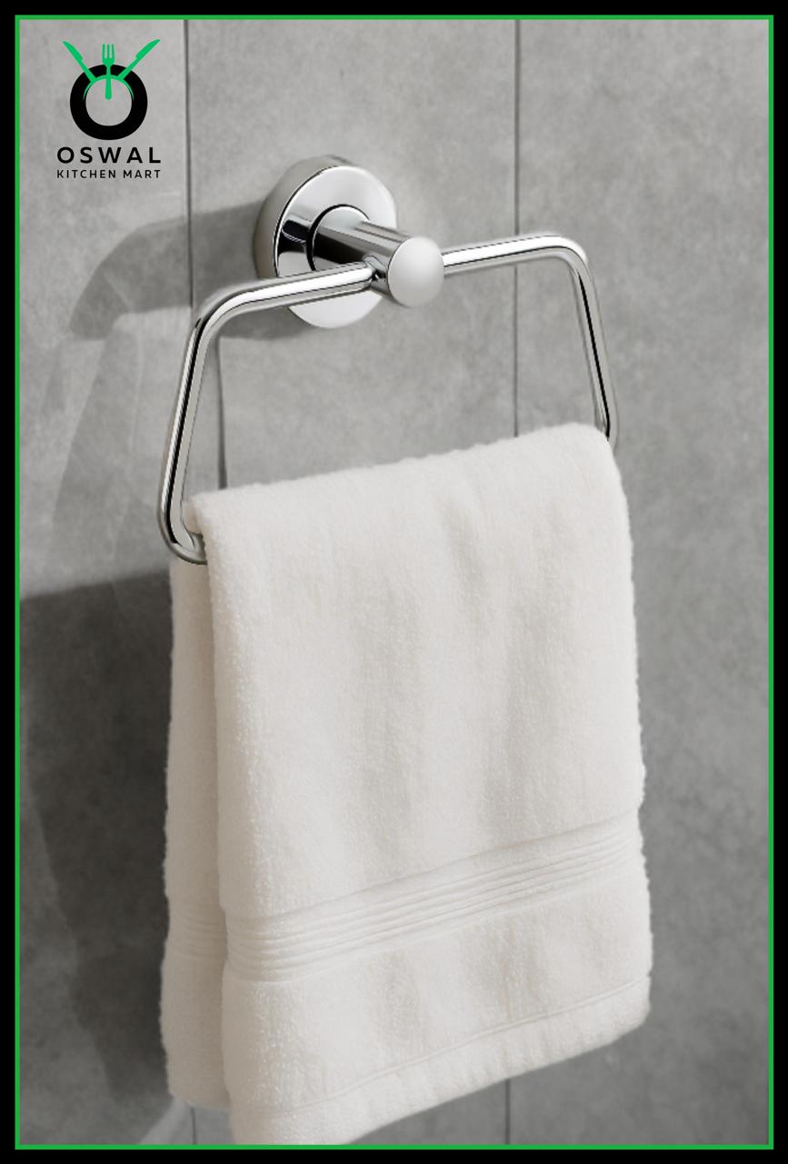 Stainless Steel Triangle Towel Ring for Bathroom | Wall Mounted Napkin & Hand Towel Holder – Stylish Sloped Design | Pack of 1