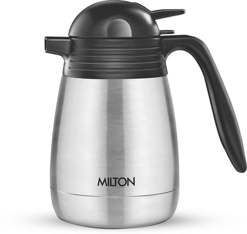Milton Carafe 600 Stainless Steel Double Walled Vacuum Insulated Flask with Lid and Handle, 600 ml, Coffee/Tea Carafe Heat & Cold Retention, Leak Proof, Rust Free, Easy to Carry