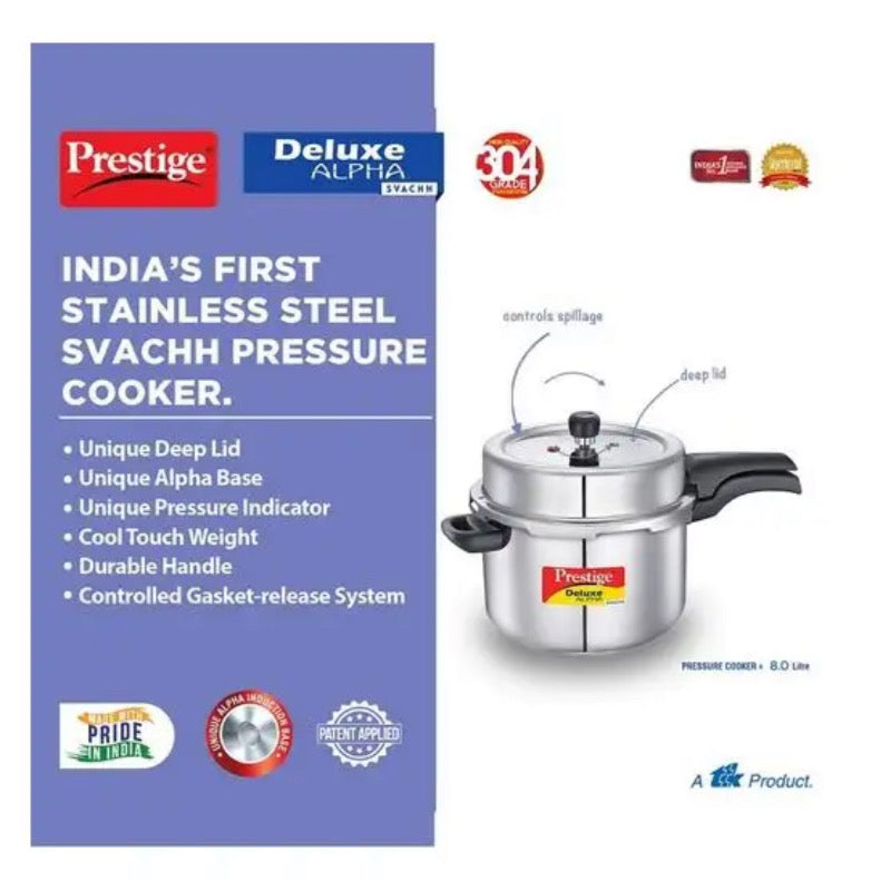 Prestige 8L Deluxe Alpha Svachh Stainless Steel Pressure Cooker
