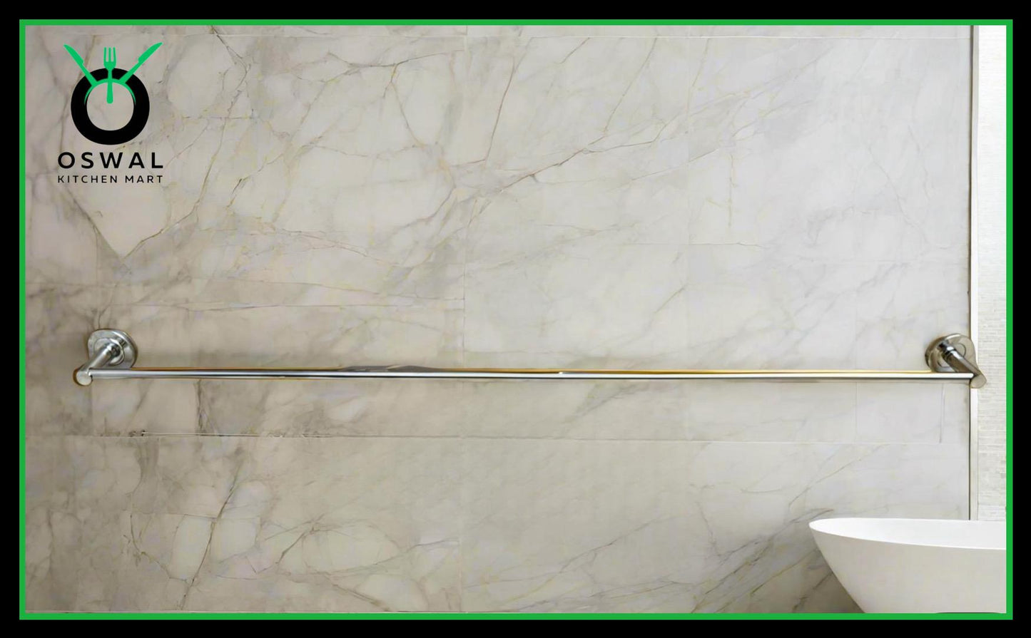 Stainless Steel 36-Inch Towel Rod | Wall Mounted Bathroom Towel Holder | Rust-Free & Durable (Pack of 1)