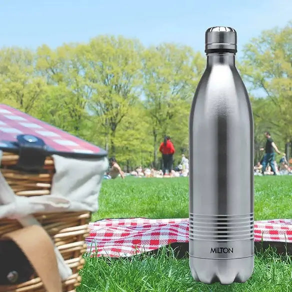 Milton Duo DLX 750 Ml Thermosteel 750 ml Water Bottle, 24 Hr Hot and Cold I Leak Proof Lid, ISI Certified I Vacuum Insulated I for Office, Gym, School