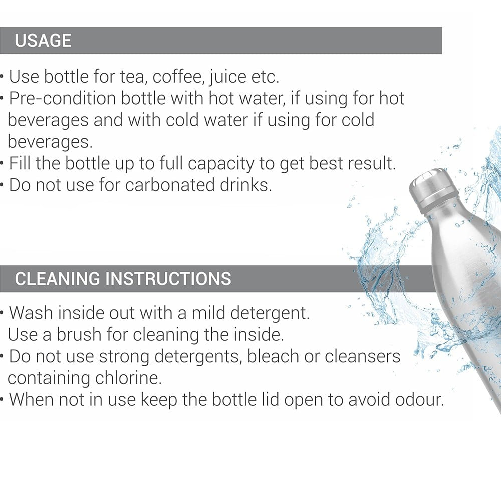Milton Duo DLX 1000 Ml Thermosteel Bottle, 1000 ml Water Bottle, 24 Hours Hot and Cold, Easy to Carry, Easy Grip, Rust Proof, Tea, Coffee, Office, Travel Bottle