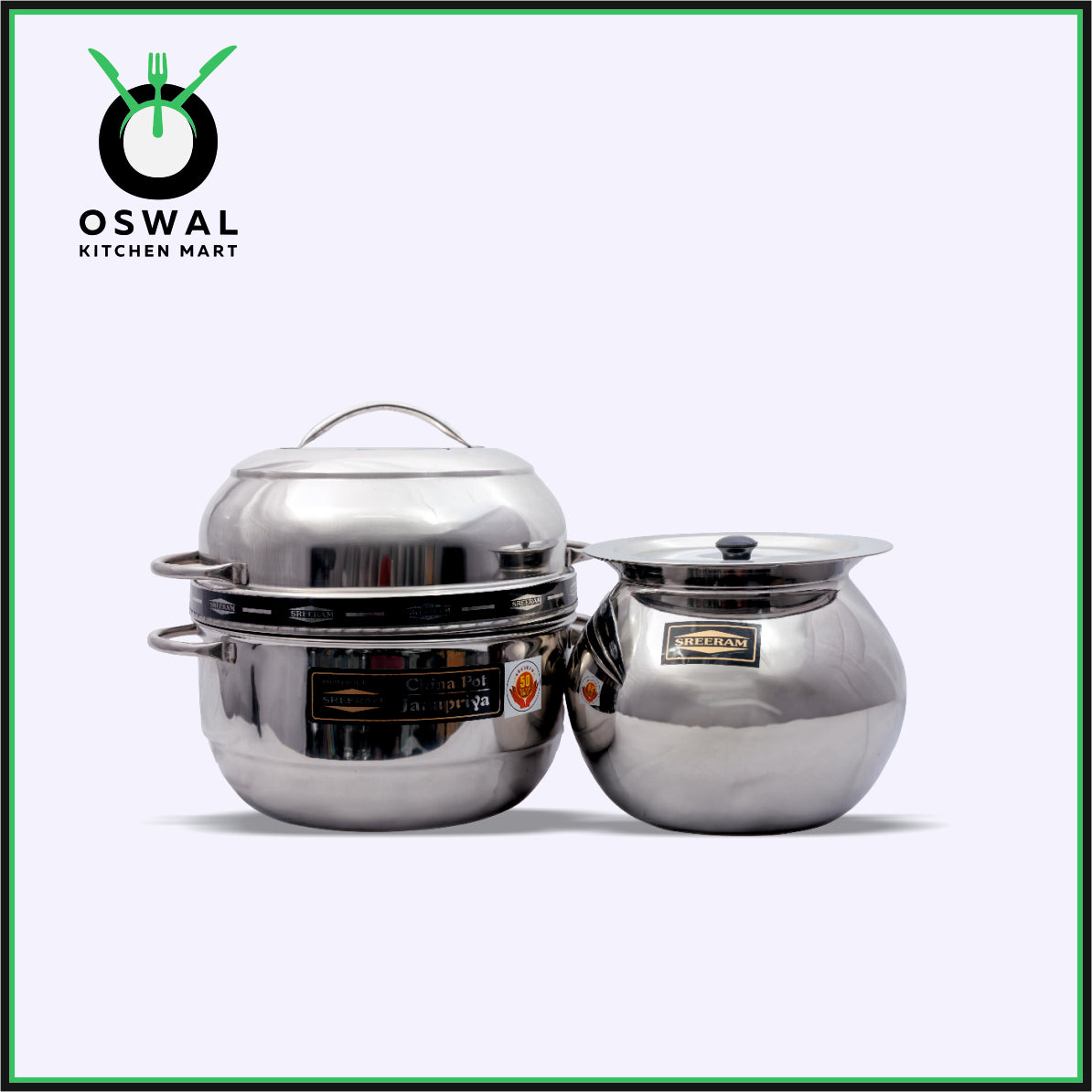 Sreeram Janapriya Stainless Steel Thermal Rice Cooker – 1.5 Kilogram (6 Paav) Double Layer Stainless Steel Thermal Cooker| Stainless Steel Steam Pot