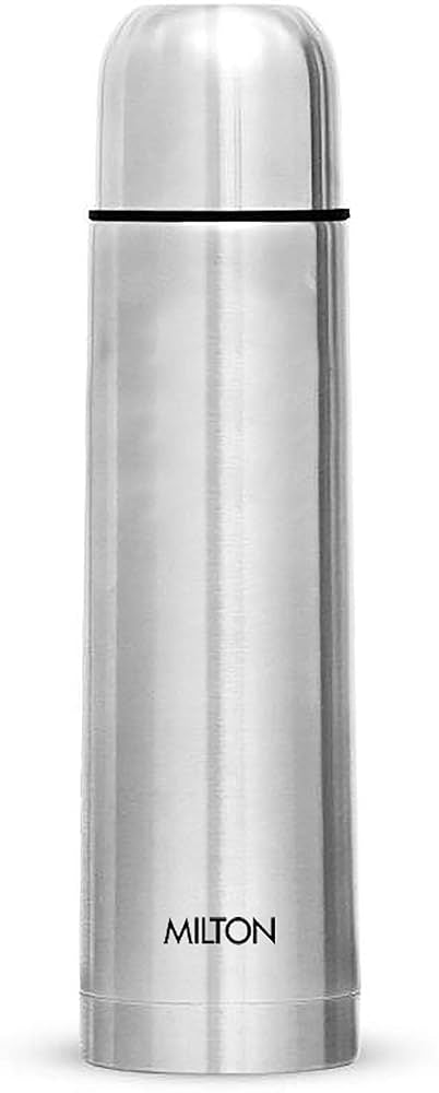 Milton Plain Lid 1000 Ml Thermosteel flask 1 litre, 24 Hr Hot and Cold I Leak Proof Lid, ISI Certified I Vacuum Insulated I for Office, Gym, School