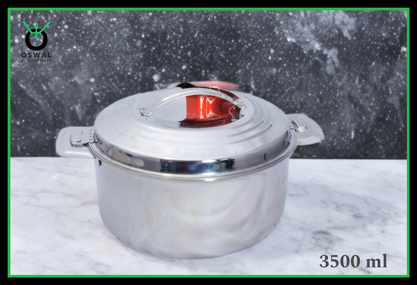 Anchor 3500 ml (3.5 Litre) Stainless Steel Hot Box | Large Capacity Double Wall Insulated Food Container | Leak-Proof, Durable & Keeps Food Hot for Hours