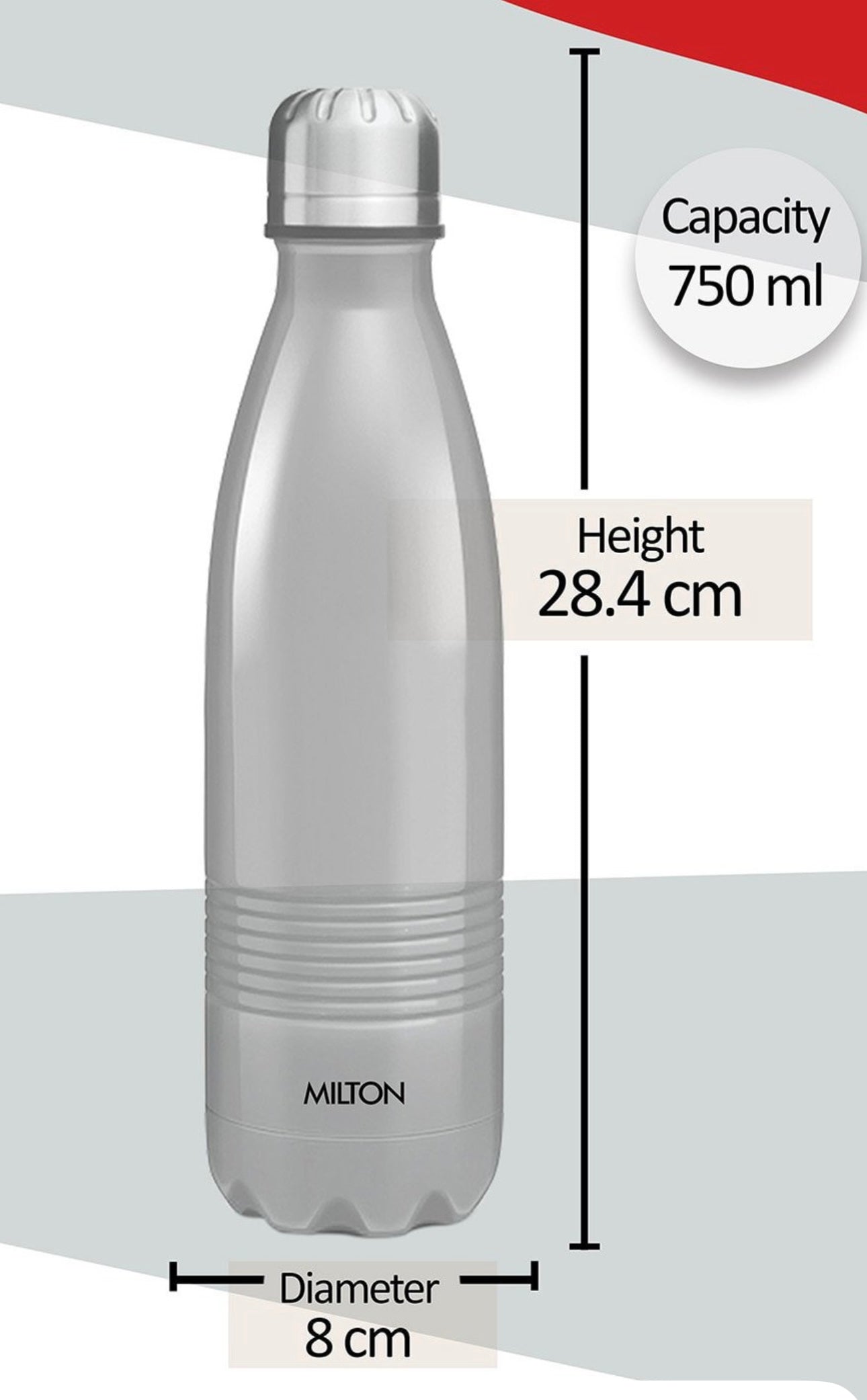 Milton Duo DLX 750 Ml Thermosteel 750 ml Water Bottle, 24 Hr Hot and Cold I Leak Proof Lid, ISI Certified I Vacuum Insulated I for Office, Gym, School