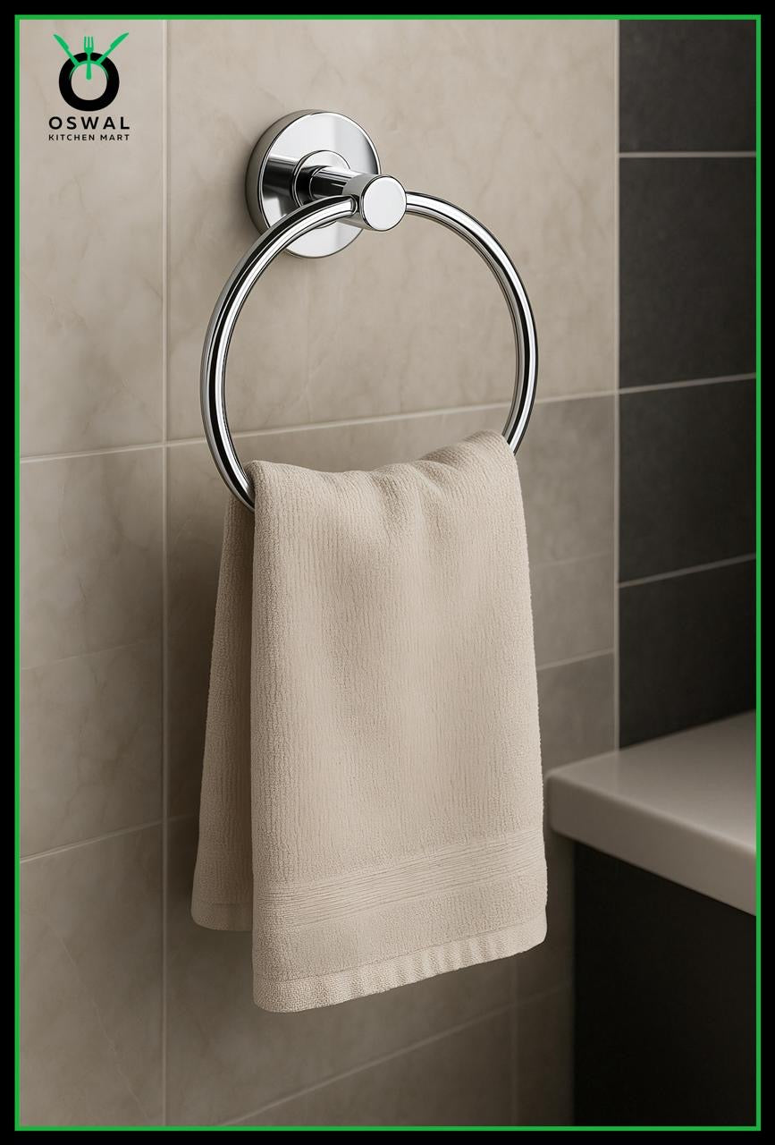 Round Towel Ring for Bathroom – Stainless Steel Napkin & Towel Holder (Pack of 1)