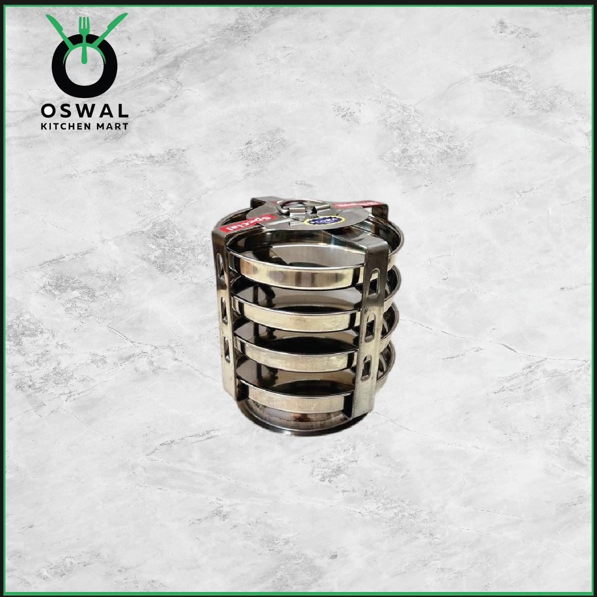 Stainless Steel 4 Plate Thatte Idli Stand| Thatte Idli Plate with Stand| Stainless Steel Dhokla/Thatte Idli Stand With 4 Plates| Pack of 1